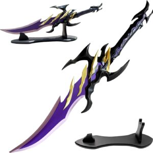 Abyssal Flame Reaver Solo Leveling Dagger - 24" Stainless Steel Anime Replica with Display Stand