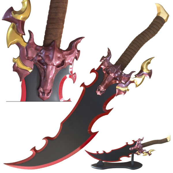 Voidstrike Shadow Serpent Sword- 24.5" Stainless Steel Anime Replica with Display Stand