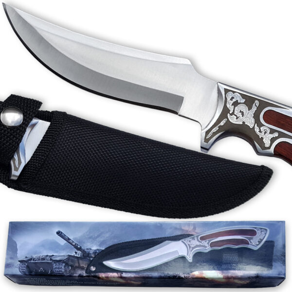 Executive Ridge Bowie Knife Wood Grips Trail Runner Elite Full Tang AUS-6 Steel