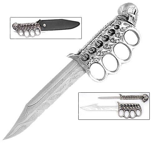Skull & Bones Knife w/ Knuckle Guard