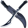 Black Tactical Killer Machete With 3pcs Throwing Knives Set