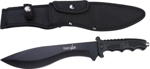 Survivor Tactical Combat Hunting Knife Kukri Blade | Glass Breaker 15in