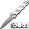 Infinite-X2 Spear Point Folding Knife EDC Pocket Clip Silver Finish