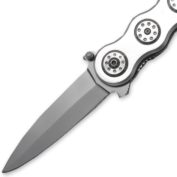 Infinite-X2 Spear Point Folding Knife EDC Pocket Clip Silver Finish