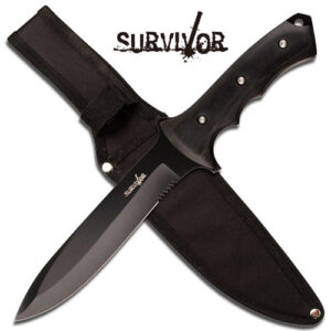 Black Pakkawood Handle Fixed Blade Hunter