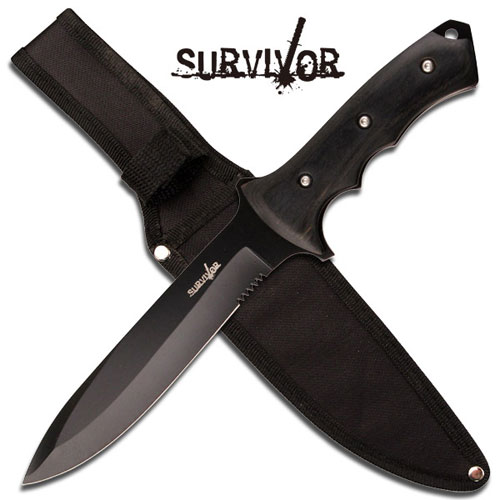 Black Pakkawood Handle Fixed Blade Hunter