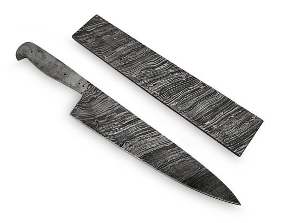 White Deer Damascus Steel LONG FIRE Pattern Billet Forge Welded 10in x 2in x 5.5mm Raw