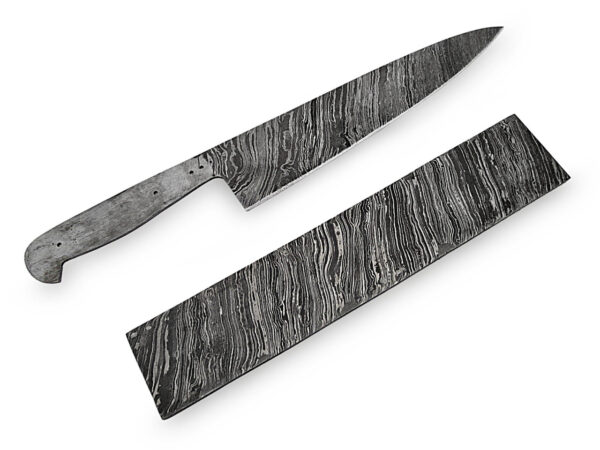 White Deer Damascus Steel LONG FIRE Pattern Billet Forge Welded 10in x 2in x 5.5mm Raw