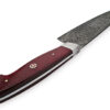 White Deer Damascus Steel Santoku Japanese Chef Knife Red Micarta Handle