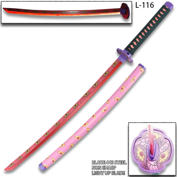 Demon Slayer -Sanemi Shinazugawa Green Nichirin Sword LED Light-Up Metal Sword