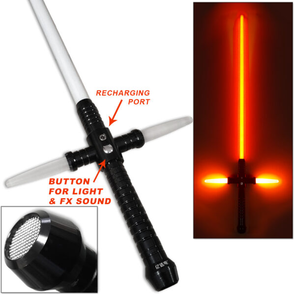 Kylo Ren SFX Light Saber 1:1 RARE Star Wars Rechargeable Metal Base w Sound