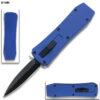 Butane Lighter OTF Knife Spear Point, Double Edged Black Blade