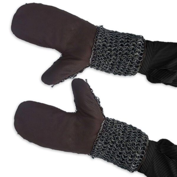 Medieval Riveted Chainmail Padded Gauntlets Gloves Mittens 16ga Carbon Steel
