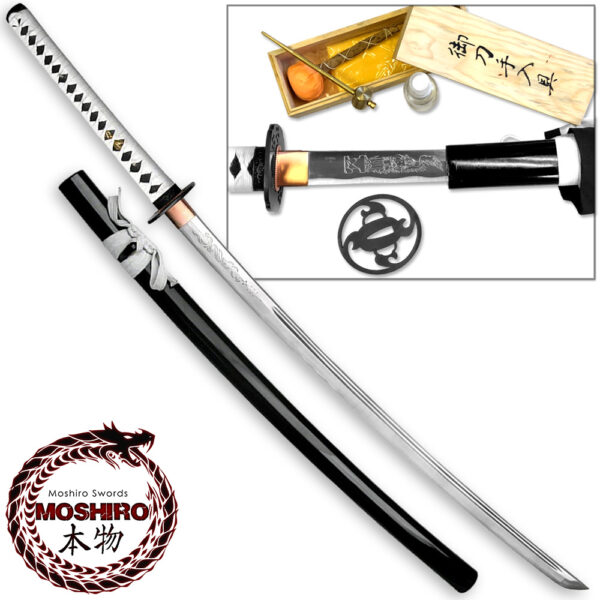 MOSHIRO Shadow Warrior Handmade Katana Sword - White Edition Battle Ready