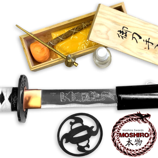 MOSHIRO Shadow Warrior Handmade Katana Sword - White Edition Battle Ready