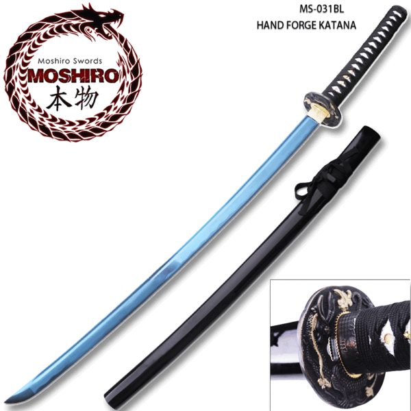 MOSHIRO 1045 High Carbon Steel Blue Blade  Katana Sword