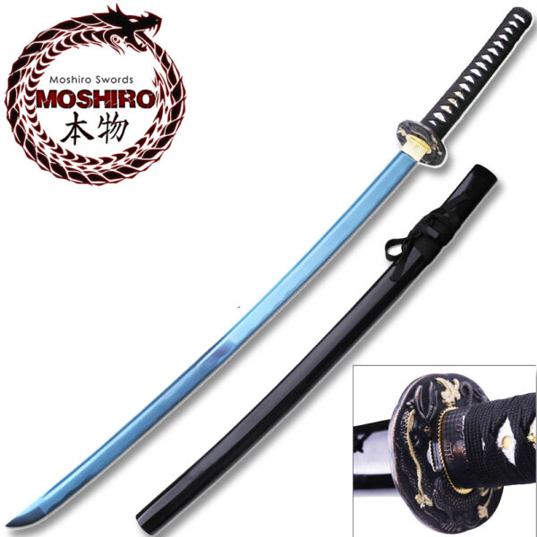 MOSHIRO 1045 High Carbon Steel Blue Blade  Katana Sword