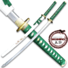 MOSHIRO 1045 Steel Handmade Katana With Bamboo Engraved on White Scabbard