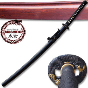 MOSHIRO Red Damascus Katana Red Oxidized 1060 High Carbon Steel Sword