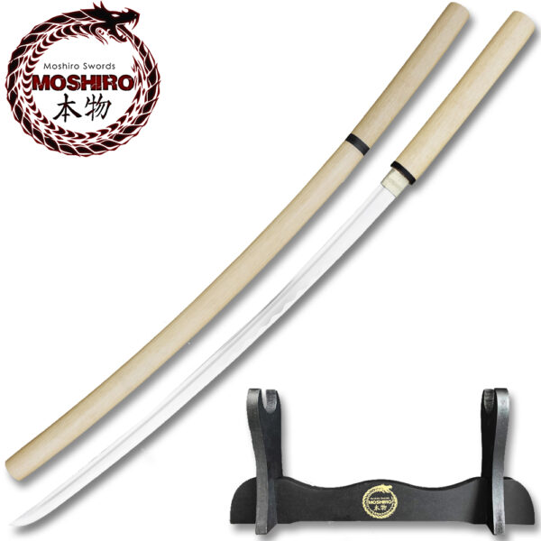 MOSHIRO Natural Wood Functional Katana Bushido Sword Full Tang Battle Ready