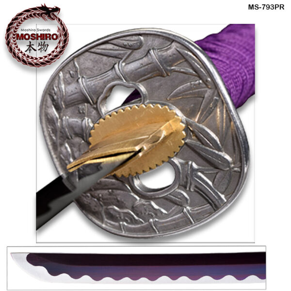 Hand Forged MOSHIRO 1045 High Carbon Steel Blue Glossy Scabbard