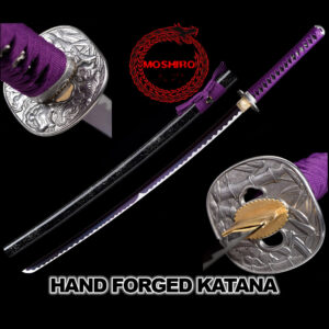 Hand Forged MOSHIRO 1045 High Carbon Steel Blue Glossy Scabbard