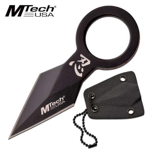 MTECH USA FIXED BLADE NECK KNIFE BLACK