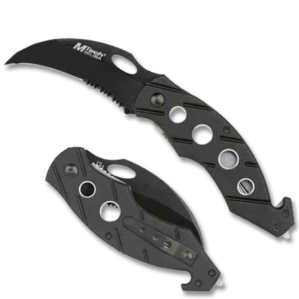 4.5 Krambit Rescue Folder Knife M Tech  Blade Black.