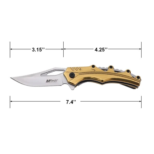 Mtech Spring Assisted  Titanium Finish Handle