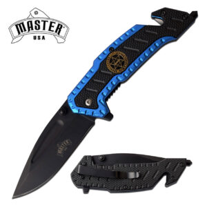 MASTER USA Sheriff's Department Emergency Knife Blue Lives Matter LEO