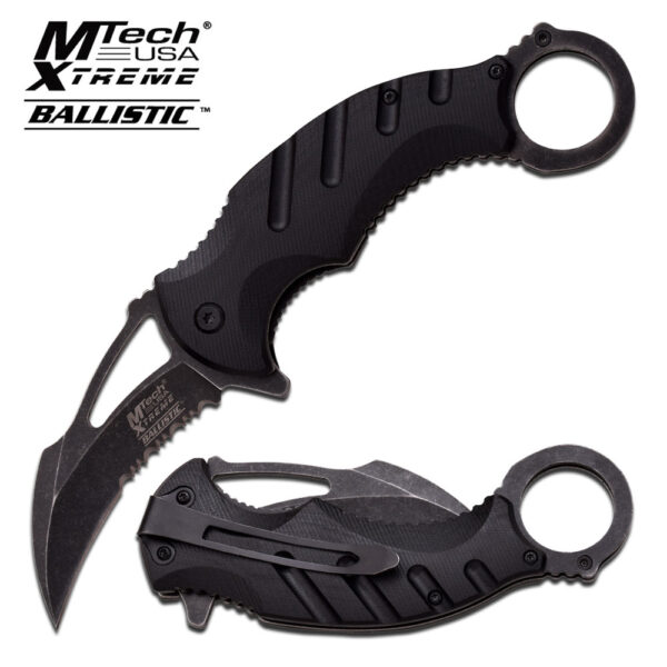 MTech XTreme Tactical Karambit Knife Combat Spring Assisted Open Serrated 833BK
