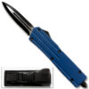 Blue Spear Point OTF Out The Front Assisted Open Tactical Glass Breaker Blue Handle