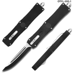 Templar Slim OTF Knife Out The Front Tactical Tanto Blade Edge Black Handle