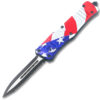 Swift American Flag Swift OTF Knife Single  Edge Serrated Top Edge Blade