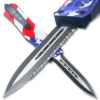 Swift American Flag Swift OTF Knife Single  Edge Serrated Top Edge Blade