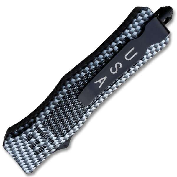 Carbon Fiber Legacy Edge OTF Knife Spear Point, Double Edged Blade