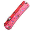 Double Edge OTF Knife With Tactical Rainbow Blade Candy Sprinkles Blue Handle