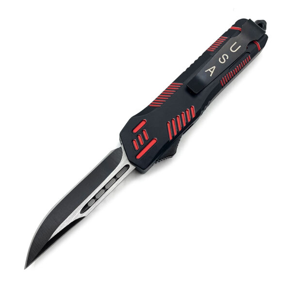 Red Hills OTF Drop Point Blade W/Glass Breaker Single Edge 7 Inches overall