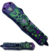 Green & Purple Skull Tanto Blade OTF Knife