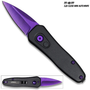Black Push Button Legal Auto Knife (Black)