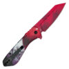 Chainsaw Skull Graphic Tanto Folding Knife