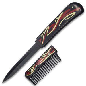 Red & Black Comb With Hidden Knife
