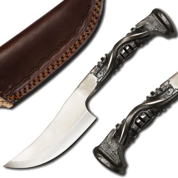 Forged Iron Railroad Twisted Handle Hunter Knife