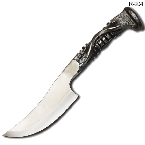 Forged Iron Railroad Twisted Handle Hunter Knife