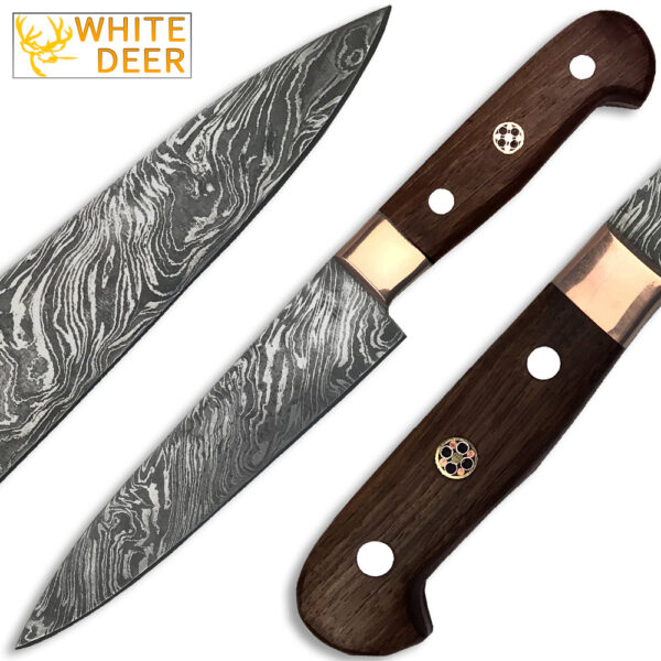 White Deer Forged Paring Knife Pro Chef Cutlery Damascus Steel 1095 HC