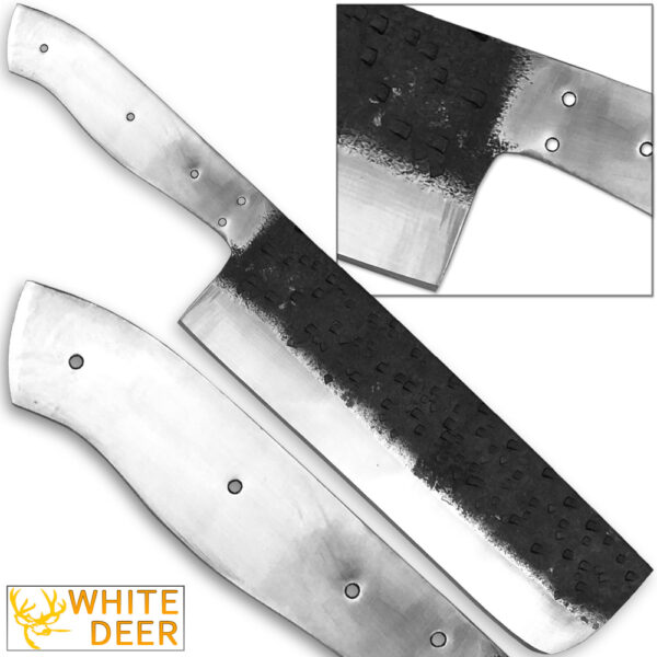 WHITE DEER 1095 Forged Steel Blank Usuba Bocho Knife Kanto Japanese Chef Cleaver   Cutlery
