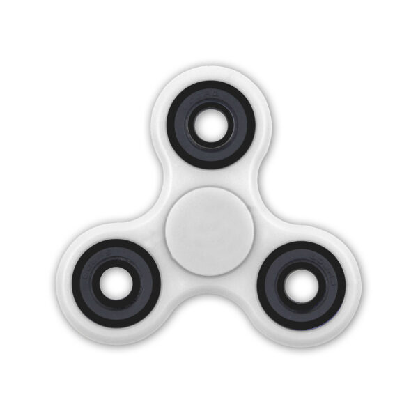 Tri-Spinner Fidget Toy Ceramic EDC Hand Finger Spinner Desk Focus WHITE