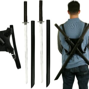 Deadpool Katana Set Carbon Steel Swords Dual Backstrap Movie Superhuman Mutant