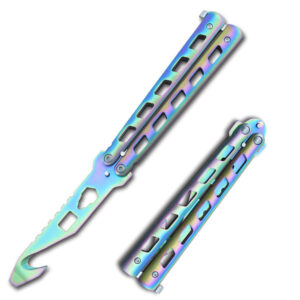 Balisong Gut Hook Multi Functional Tool Bottle Opener Butterfly Belt Cutter