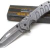 Tac Force Tactical Spring Assisted Folding Pocket Knife 9"Stone Washed Tanto